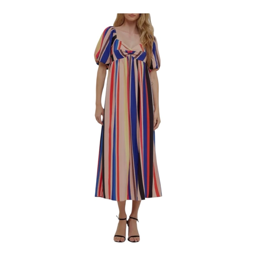 English‎ Factory Multi Color Striped Maxi Dress